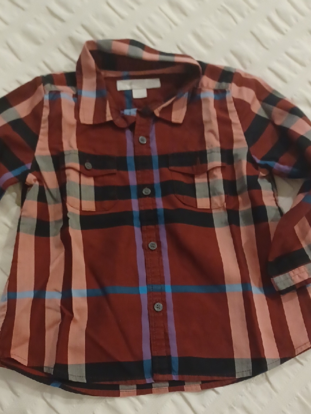 Burberry Baby Shirt, Toddler Bugundy Shirt
